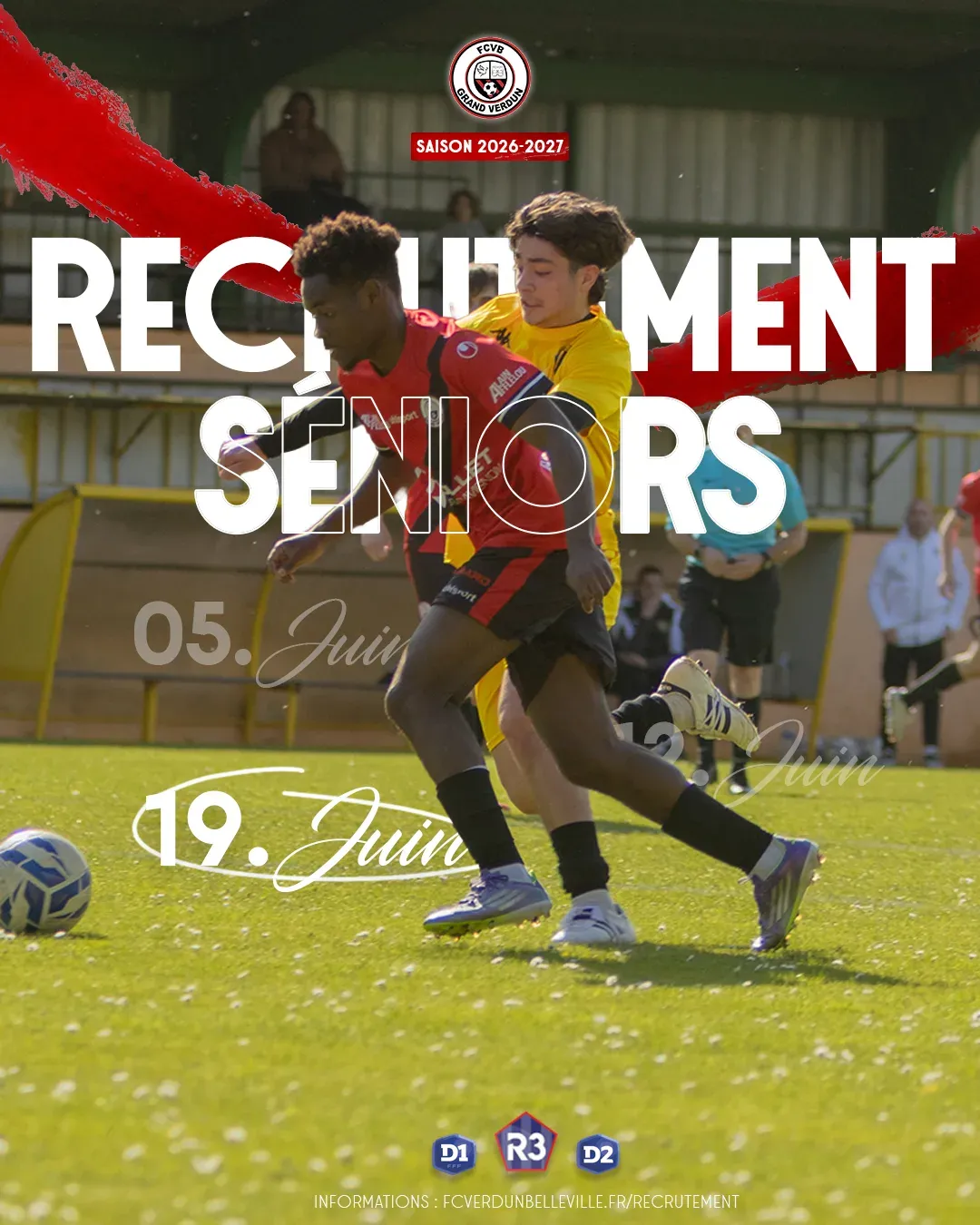 Recrutements Séniors R3-D1-D2